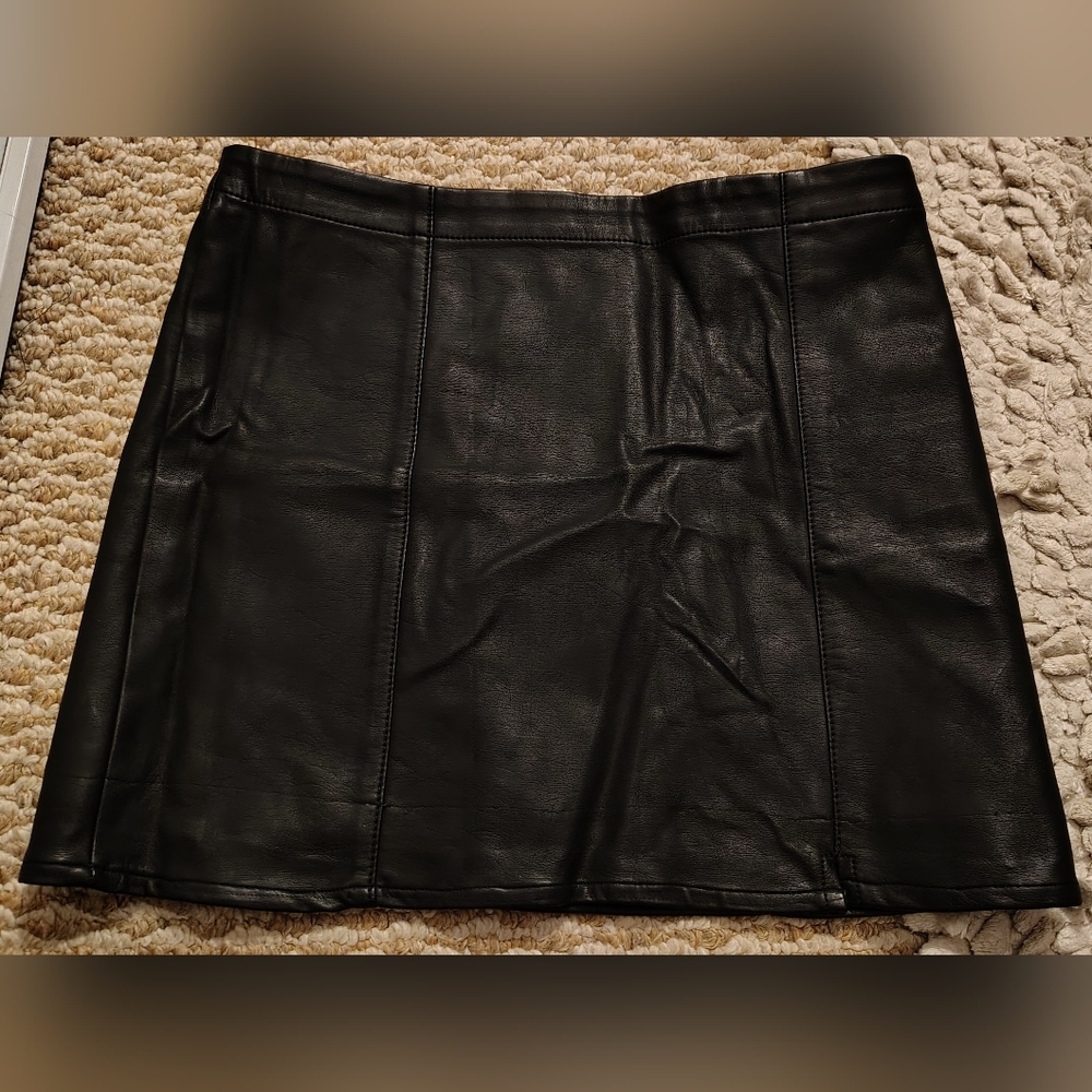 Black Faux Leather Mini Skirt